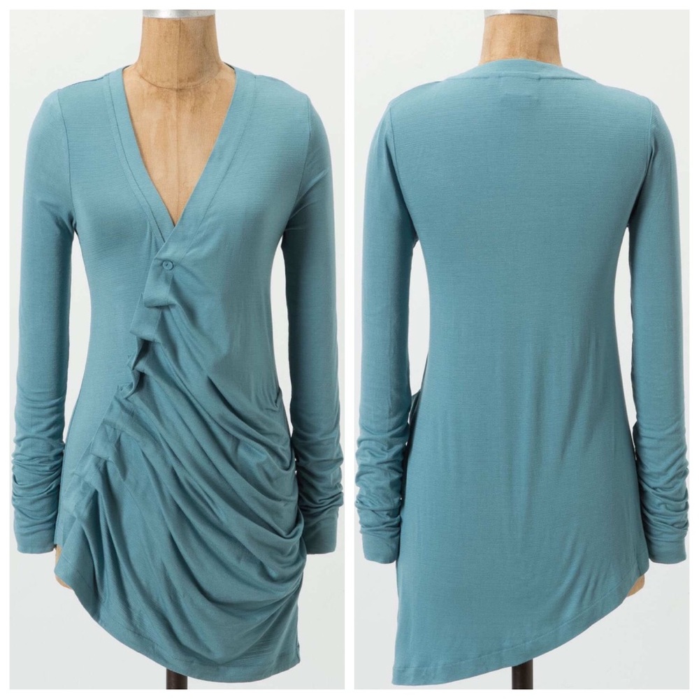 Vanessa Virginia gathered grace ruched ruffle top